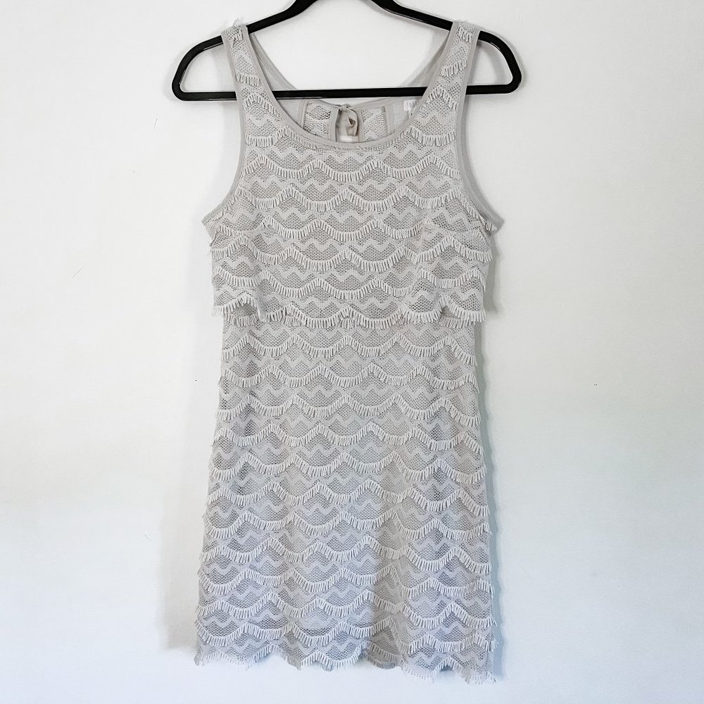 White Lace Fringe Dress Roaring 20s style Cooperative Urban Outfitters Size M